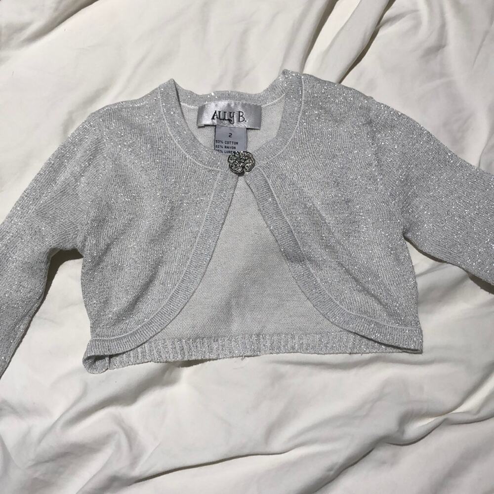 Ally b silver shrung w/bling button nwot 2t